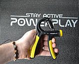Еспандер кистьовий PowerPlay PP-4323 з регульованим навантаженням 10-40 кг. Strength Grip Чорно-жовтий, фото 8