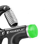 Еспандер кистьовий PowerPlay PP-4323 з регульованим навантаженням 10-40 кг. Strength Grip Чорно-зелений, фото 5