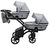 Коляска 2 в 1 для двійні Bair Kiwi DUO Soft BKP-218 сірий, фото 3