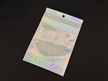 Європакети Струна з ZIP-замком і підвісом 10х15см 100шт/уп. срібло-прозорі