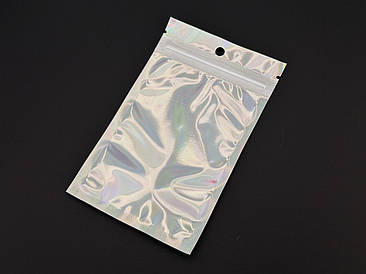 Європакети з ZIP-замком і підвісом Струна 8х13 см. 100шт/уп. срібно-прозор