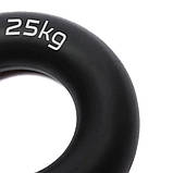 Еспандер кистьовий силіконовий PowerPlay PP-4324 Hand Grip Ring Hard 25 кг. Чорний, фото 4