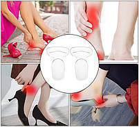 Силіконові вкладиші-підп'ятники для взуття 2 в 1 прозорі обрізні. Вставки у взуття для зменшення тиску, фото 5