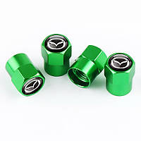 Металеві ковпачки на ніпель для Мазда Short Green Mazda — 4 шт.