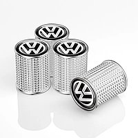 Ковпачки на ніпель для Volkswagen Alitek Lux Silver Фольксваген, 4 шт.