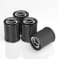 Металеві ковпачки на ніпель для Mazda Alitek Lux Black Мазда (4 шт.)