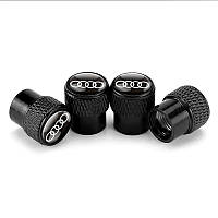 Захисні ковпачки на ніпель для Audi Alitek Rif Metal Black Аудіо, 4 шт.