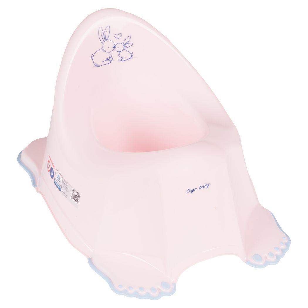 Горщик з антиковзаючим покриттям Tega LITTLE BUNNY Anti slip potty KR-001-104 powder pink (рожевий), фото 1