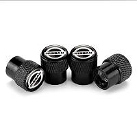 Ковпачки на ніпель для авто Nissan Alitek Rif Metal Black Ніссан, 4 шт.