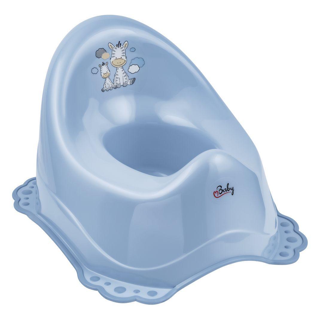 Горщик з антиковзаючим покриттям Maltex Zebra Chamber pot with anti slip rubber 6517_35 blue (блакитний), фото 1