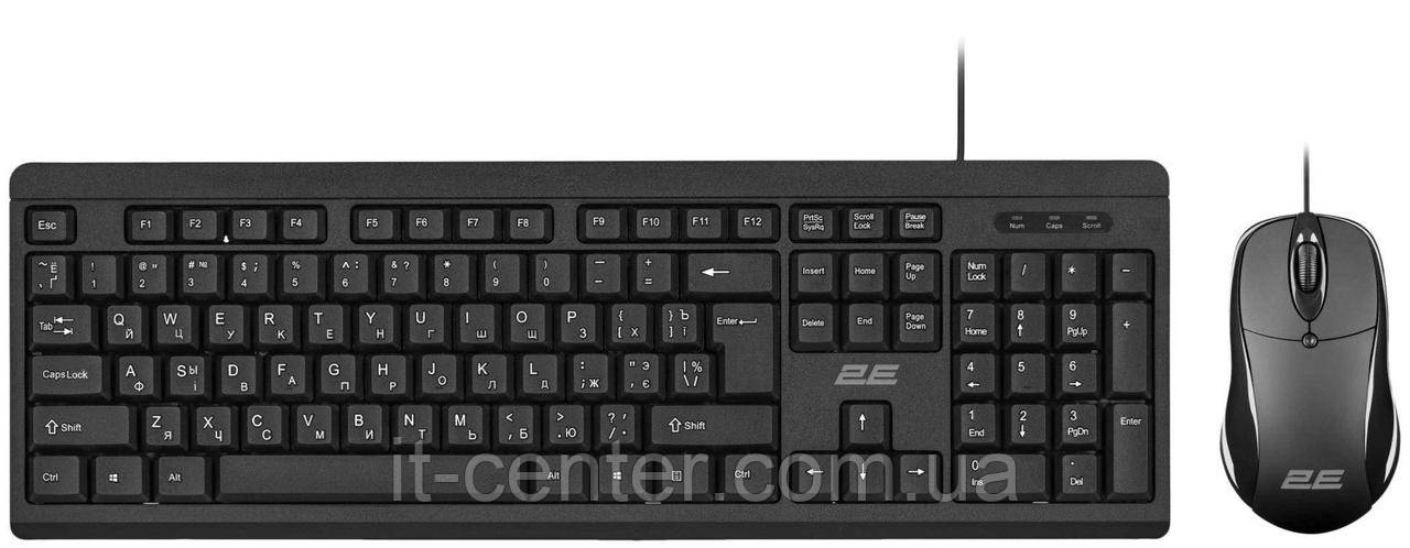 Комплект клавіатура+миша 2E MK401 EN/UKR Black (2E-MK401UB_UA)