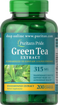 Puritan's Pride Green Tea Standardized Extract 315 mg 200 капсул