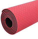 Килимок для йоги та фітнесу Power System PS-4060 TPE Yoga Mat Premium  Red (183х61х0.6), фото 4