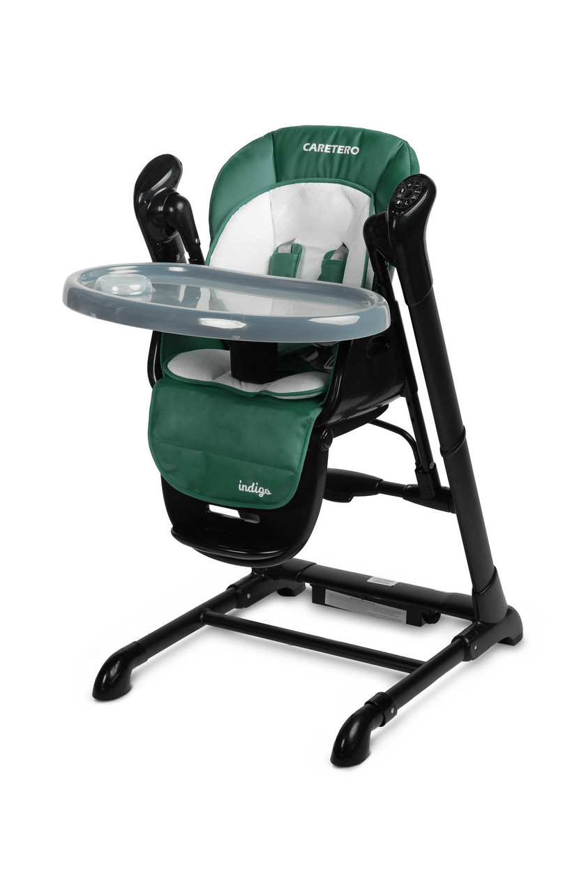 Стільчик для годування + гойдалка 2 в 1 Caretero Indigo Black