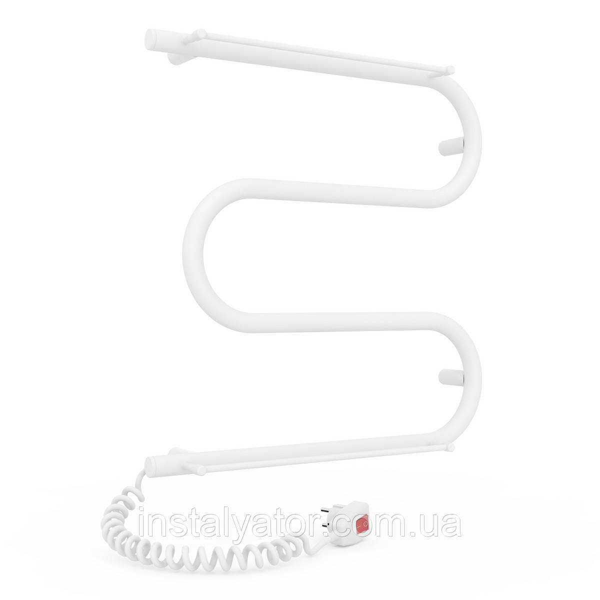 Електрична сушарка для рушників Laris Зебра Змійовик 25 ЧК3 500 х 500 Е з 2 полицями (підкл. зліва), фото 1