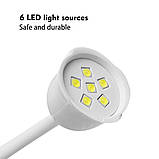 Лампа Led 16 (18 Вт.) на акумуляторі та підставці для прихвату верхніх форм та гелевих типс (з гнучкою ніжкою), фото 4