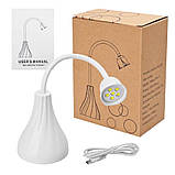 Лампа Led 16 (18 Вт.) на акумуляторі та підставці для прихвату верхніх форм та гелевих типс (з гнучкою ніжкою), фото 5