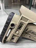 Приклад (база) DLG TBS COMPACT DLG-130-052-beige, Койот, Mil-Spec, з високим підщічником 4 см, антабки, фото 4