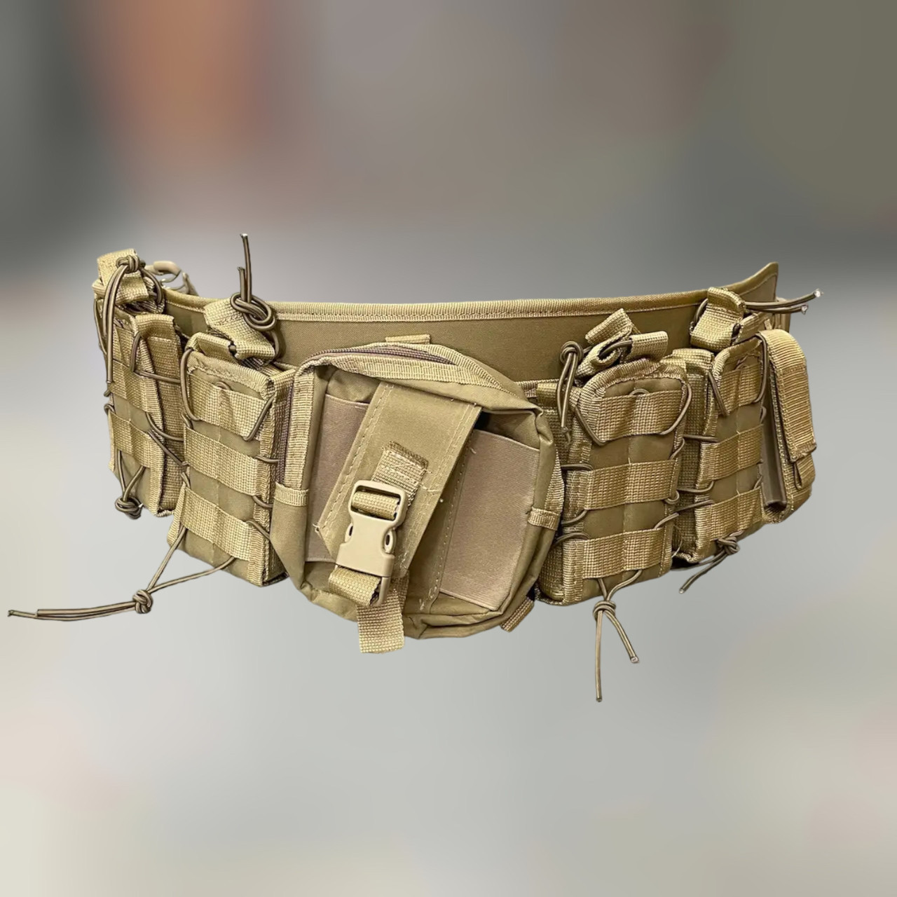 Пояс розвантажувальний з Моллі, підсумки, Койот, валберт з підсумками, покращений тактичний бойовий пояс з Моллі, фото 1