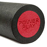 Масажний ролик (роллер) гладкий PowerPlay 4021 Fitness Roller Чорно-червоний (45x15см.), фото 9