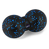 Масажний м'яч подвійний PowerPlay PP-4352 Epp foam peanut ball (d8*16cm.) Чорно/Синій, фото 3