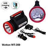 Ліхтар-прожектор світлодіодний акумуляторний Watton WT-350 ліхтарик з режимом PowerBank, фото 2