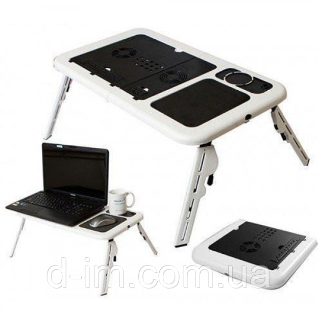 Столик для ноутбука E-Table універсальний Чорно-Білий