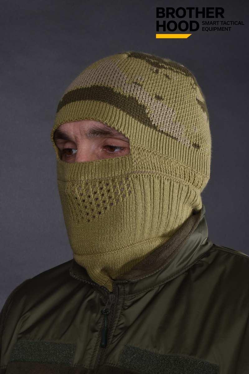 Шапка-балаклава зимова тактична ЗСУ Brotherhood хакі піксель