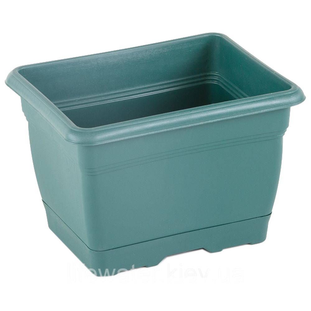 Горщик для квітів балконний Villa 2,75 л зелений, фото 1