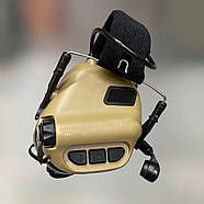 Навушники тактичні Earmor M32, активні, зі знімним мікрофоном і гарнітурою, активні навушники військові, колір – Койот, фото 4