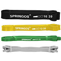Еспандер-петля Springos Power Band 3-39 кг (резина для фітнесу та спорту) набір 4 шт FA0131, фото 4