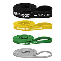 Еспандер-петля Springos Power Band 3-39 кг (резина для фітнесу та спорту) набір 4 шт FA0131, фото 5