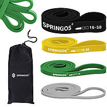 Еспандер-петля Springos Power Band 3-39 кг (резина для фітнесу та спорту) набір 4 шт FA0131, фото 6