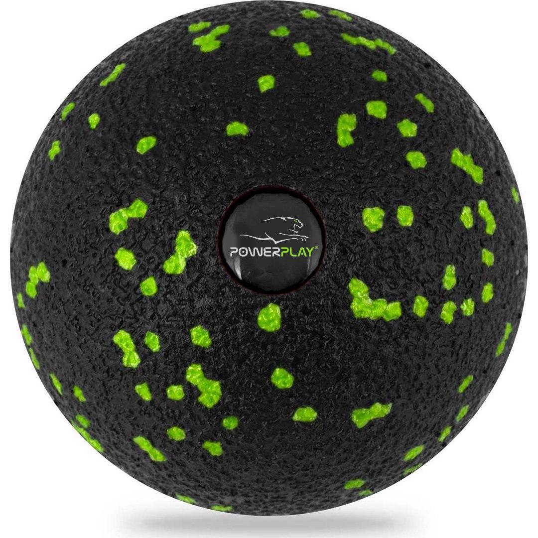 Масажний м'яч PowerPlay PP-4351 Epp Massage Ball (d10) Чорно/Зелений, фото 1