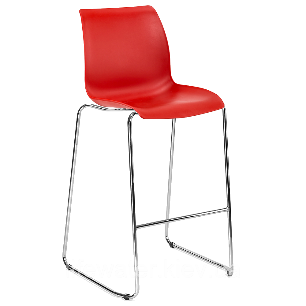 Стілець барний Tilia Laser ніжки хромовані червоний, фото 1