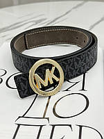 Ремень Майкл Корм Унисекс Черный Золото Кожаный Брендовый Женский Мужской Michael Kors Selli Ремінь Майкл Корм