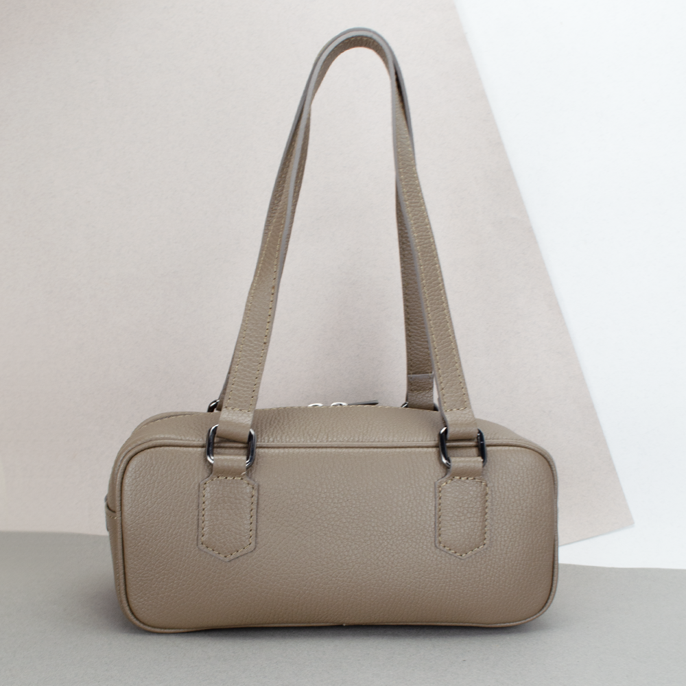 Сумка жіноча шкіряна Virginia Conti 03780 темний тауп довга