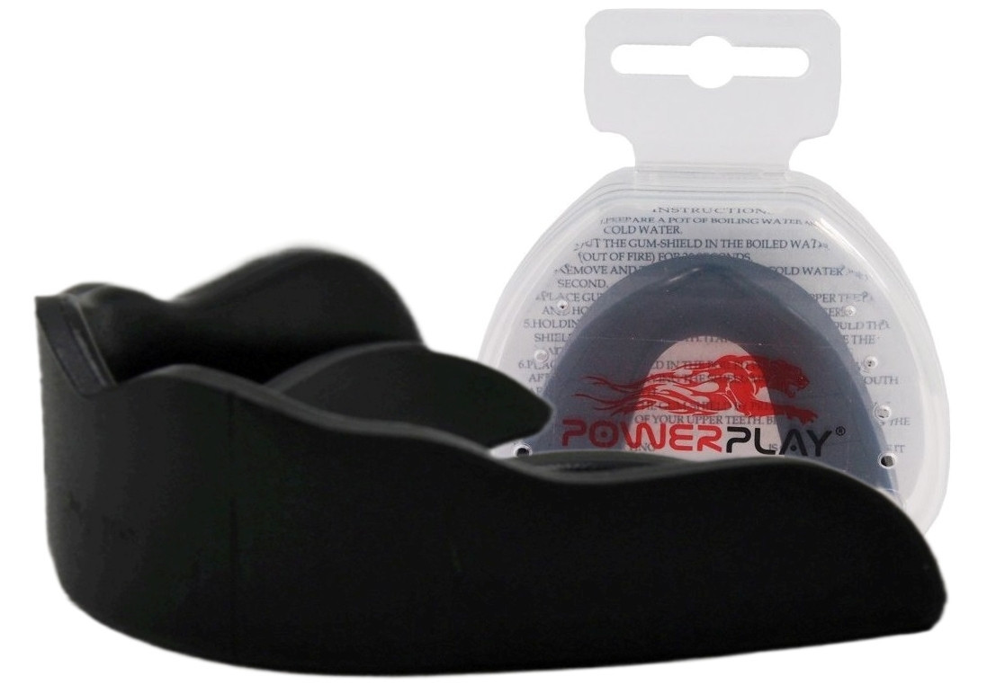 Капа боксерська PowerPlay 3317 SR доросла (вік 11+) чорна