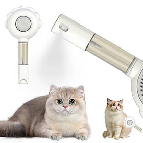 Щітка пуходерка з розпилювачем для котів і собак сіра / Гребінець для тварин з розпиленням