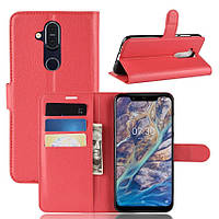 Чохол-книжка Litchie Wallet для Nokia 7.1 plus Червоний
