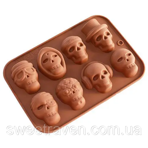 Форма силіконова Хелловінські черепки 2, фото 1