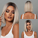Перука каре білявка без чубчика, фото 4