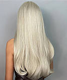 Перука блонд із чубчиком, перука довга хвиляста, фото 2