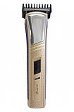 Професійна акумуляторна машинка Pro Gemei GM-6128 бездротова для стрижки волосся з насадками, фото 2