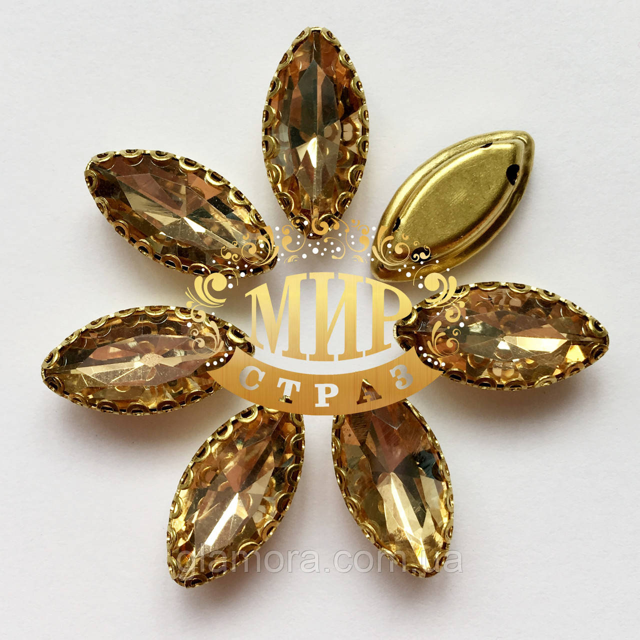 Човники Golden Shadow в ажурних золотих ланцюгах Розмір 7х15мм