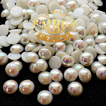 Керамічні термоклейові напівперлини 4 мм Ivory AB (Упаковка 50 шт.)