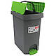 Відро з педаллю Planet Pelican 9 л сіро-зелене, фото 3