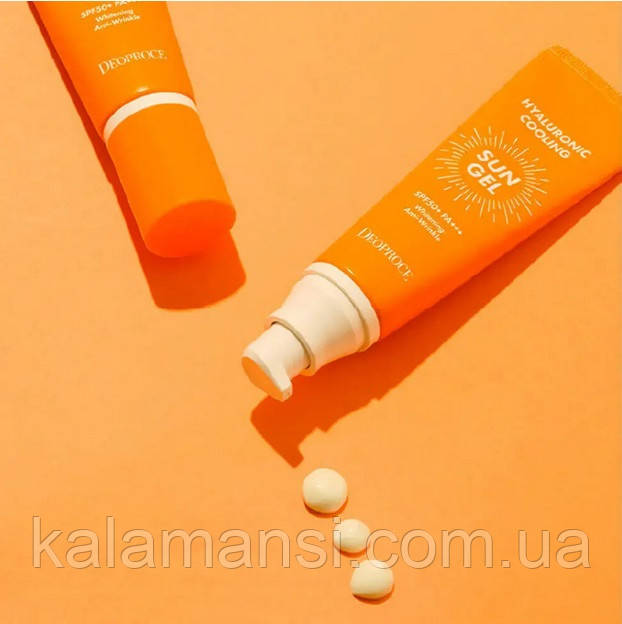 Сонцезахисний крем гель з гіалуроновою кислотою Deoproce Hyaluronic Cooling Sun Gel SPF50+/PA+++ 50мл