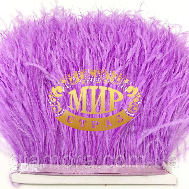 Пір'я страуса на стрічці Колір Lilac Ціна за 0.5м