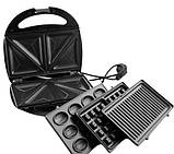 Електрогриль мультимейкер Crownberg CB-1077 4в1 бутербродниця вафельниця бельгійська вафля, фото 2